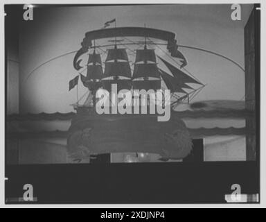 American Bureau of Shipping, azienda al 45 di Broad St., vetro intagliato. Collezione Gottscho-Schleisner Foto Stock