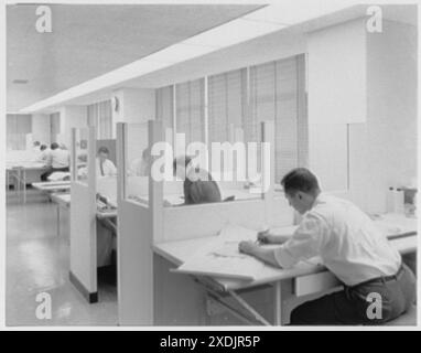 Morris Lapidus, 641 Lexington Ave., New York. Foto lunga di cubicoli per sala da disegno I. Gottscho-Schleisner Collection Foto Stock