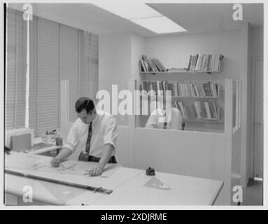 Morris Lapidus, 641 Lexington Ave., New York. Il cubicolo del signor Held. Collezione Gottscho-Schleisner Foto Stock