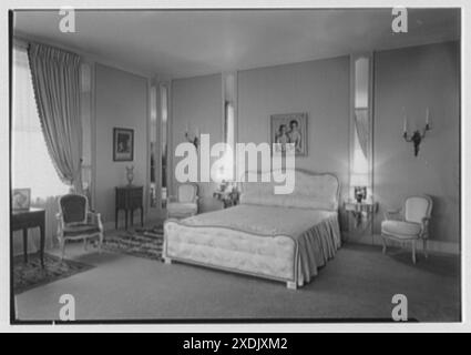 George Gregory, residenza al 903 di Park Ave., New York. Camera da letto I. Gottscho-Schleisner Collection Foto Stock