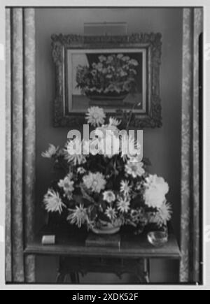 William S. Paley, residenza a Manhasset, Long Island. Dettagli libreria. Collezione Gottscho-Schleisner Foto Stock