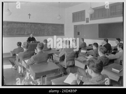 Iona School Science Building, New Rochelle, New York. Sala fisiologia. Collezione Gottscho-Schleisner Foto Stock