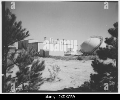 Aeroporto internazionale di Idlewild. Centrale elettrica, esterna della collezione Gottscho-Schleisner occidentale Foto Stock