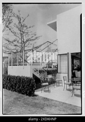 Fiera mondiale, Casa del vetro n.. 4) scalinata esterna. Collezione Gottscho-Schleisner Foto Stock