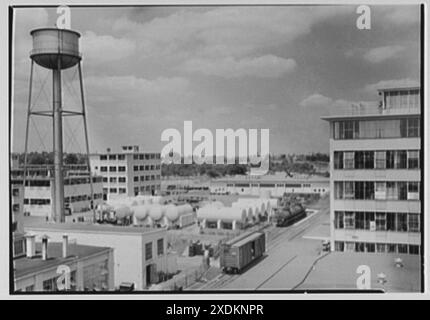 Hoffmann-LaRoche Inc., Nutley, New Jersey. Esterno, dal tetto dell'edificio n.. 1) Collezione Gottscho-Schleisner Foto Stock