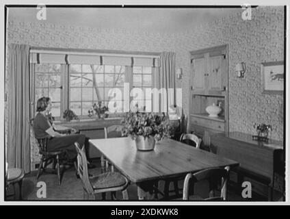 Louis H. Engel, residenza a Carversville, Bucks County, Pennsylvania. Finestra della sala da pranzo. Collezione Gottscho-Schleisner Foto Stock