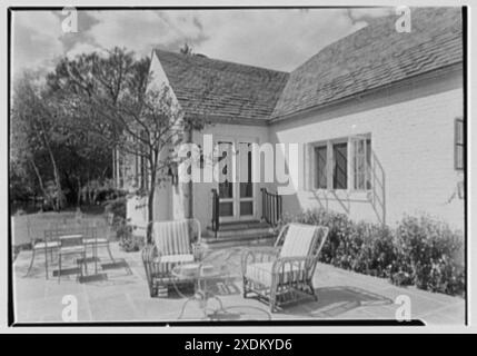 Edwin Thorne, residenza a Bay Shore, Long Island. Terrazza. Collezione Gottscho-Schleisner Foto Stock