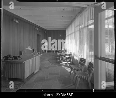 Becton Dickinson, East Rutherford, New Jersey. Sala ricevimento per l'ingresso. Collezione Gottscho-Schleisner Foto Stock