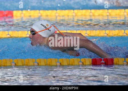 Foro Italico, Roma, Italia. 23 giugno 2024. SetteColli qualificazioni Olimpiche nuoto, giorno 3; CRISPINO Antonella 200m farfalla uomini credito: Azione Plus Sport/Alamy Live News Foto Stock