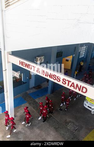 T20 Cricket al Barbados's Kensington Oval di Bridgetown domenica 23 giugno 2024 partita tra USA e Inghilterra. L'Inghilterra sconfisse gli Stati Uniti. Foto Stock