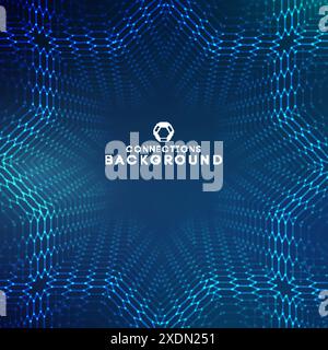 Sfondo digitale astratto con linee e punti connessi che formano una rete. Illustrazione Vettoriale