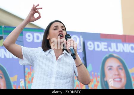 Inizio della campagna elettorale di Podemos per le elezioni europee con: Irene Montero dove: Madrid, Spagna quando: 23 maggio 2024 credito: Oscar Gonzalez/WENN Foto Stock