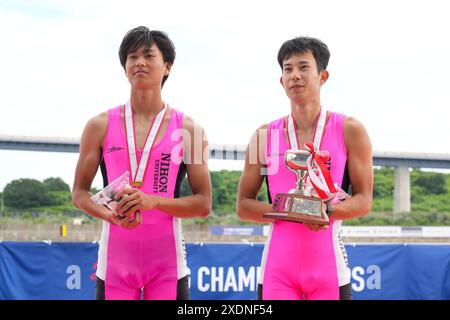 Tokyo, Giappone. 22 giugno 2024. () canottaggio : la 102a cerimonia di premiazione dei campionati di canottaggio All Japan Rowing Championship maschile presso il Sea Forest Waterway di Tokyo, Giappone . Crediti: AFLO SPORT/Alamy Live News Foto Stock