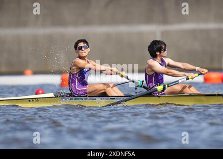 Tokyo, Giappone. 22 giugno 2024. () canottaggio : la 102esima finale maschile All Japan Rowing Championships al Sea Forest Waterway di Tokyo, Giappone . Crediti: AFLO SPORT/Alamy Live News Foto Stock