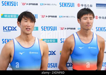 Tokyo, Giappone. 22 giugno 2024. Naoki Furuta Masayuki Miyaura (NTT) canottaggio : 102° Campionato di canottaggio All Japan al Sea Forest Waterway di Tokyo, Giappone . Crediti: AFLO SPORT/Alamy Live News Foto Stock