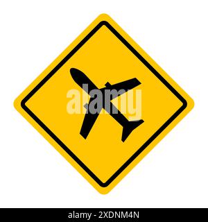 Illustrazione del cartello Airport Ahead. Progettazione vettoriale. Illustrazione Vettoriale