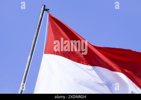 17 agosto 2009, Giacarta, Indonesia: Bandiera indonesiana alla festa dell'Indipendenza ad Ancol, Giacarta, Indonesia. Foto Stock