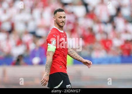 Berlino, Germania. 21 giugno 2024. Marko Arnautovic dell'Austria ha partecipato alla partita UEFA EURO 2024 tra Polonia e Austria all'Olympiastadion. Punteggio finale: Polonia 1:3 Austria. Credito: SOPA Images Limited/Alamy Live News Foto Stock