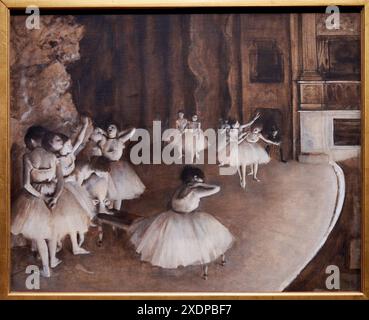 Edgar Degas (1834-1917), Répétition d'un Ballet sur la scène, 1874, Mostra al museo, Parigi 1874 inventare l'impressionismo, Musée d'Orsay, Parigi Foto Stock