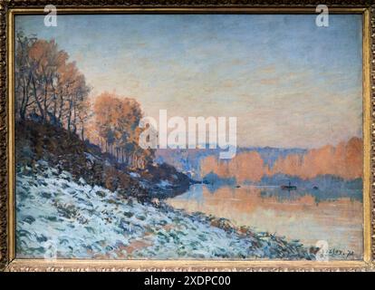 Alfred Sisley (1839-1899), Port-Marly, gelée blanche, 1872, Mostra al museo, Parigi 1874 inventare l'impressionismo, Musée d'Orsay, Parigi, Francia Foto Stock