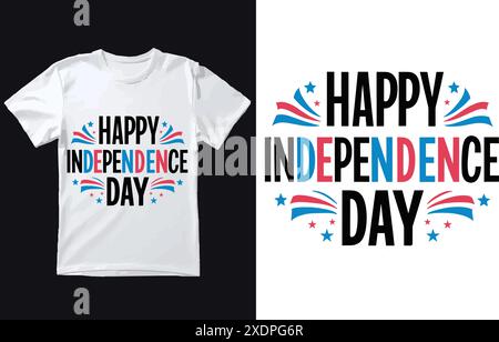 Felicità del design della t shirt Independence Day. Illustrazione Vettoriale