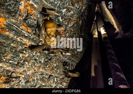 Salzwelten Mining. Estrazione sotterranea di sale. Gratzer, Hallein, Salisburgo, Austria Foto Stock