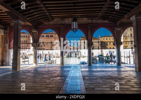 Rialto Mercato del Pesce, Venezia, Italia Foto Stock