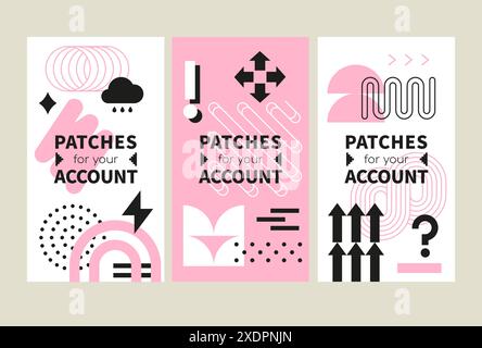 Simboli astratti per la comunicazione - serie di illustrazioni del modello vettoriale Illustrazione Vettoriale