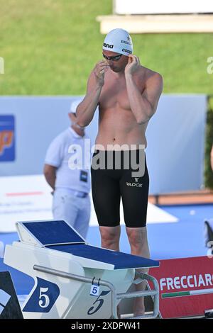 Roma, Italia. 23 giugno 2024. Foro Italico, Roma, Italia - CODIA Piero 50 farfalla durante le qualificazioni olimpiche di nuoto Settecolli giorno 3, 23 giu 2024 (foto di Roberto Ramaccia/Sipa USA) crediti: SIPA USA/Alamy Live News Foto Stock