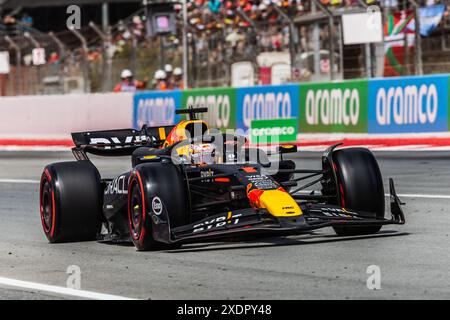 Circuit de Catalunya, Barcellona, Spagna. 23.giugno.2024; Max Verstappen dei Paesi Bassi e Oracle Red Bull Racing durante il Gran Premio di Spagna di Formula 1 (foto di Jay Hirano/AFLO) Foto Stock