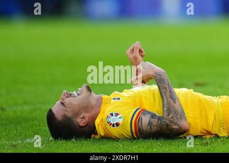 Colonia, Germania. 22 giugno 2024. Valentin Mihaila di Romania durante la partita di UEFA Euro 2024 tra Belgio e Romania, gruppo e, data 2, ha giocato al Rhein energie Stadium il 22 giugno 2024 a Colonia, Germania. (Foto di Bagu Blanco/PRESSINPHOTO) credito: PRESSINPHOTO SPORTS AGENCY/Alamy Live News Foto Stock