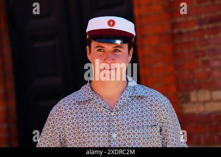 Ordrup, Danimarca. 24 giugno 2024. Il principe ereditario Christian ha terminato il suo ultimo esame ed è diventato uno studente dell'Ordrup Gymnasium lunedì 24 giugno 2024. (Foto: IDA Marie Odgaard/Scanpix 2024) credito: Ritzau/Alamy Live News Foto Stock