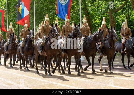 Londra, Regno Unito. 24 giugno 2024. Prove per la visita della tenuta dell'Imperatore del Giappone domani credito: Richard Lincoln/Alamy Live News Foto Stock