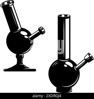 Dispositivo speciale per fumare cannabis canapa marijuana droghe. Bong. Negozio Bong Illustrazione Vettoriale