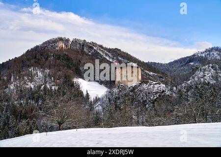 Svizzera, Zullwil, Zullwil SO, Soletta, Gilgenberg, rovine di Gilgenberg, Schwarzbubenland, Nunningen, Nunningen SO, Meltingen Foto Stock