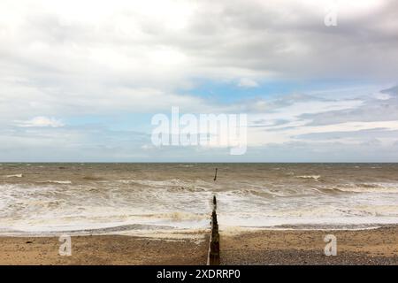 West Runton Beach, tra Cromer e Sheringham, Norfolk, Regno Unito Foto Stock