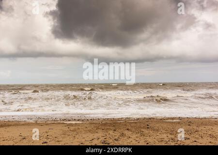 West Runton Beach, tra Cromer e Sheringham, Norfolk, Regno Unito Foto Stock