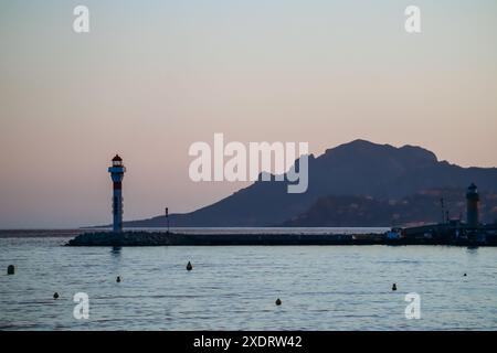 Vista mare sulla Costa Azzurra, Francia meridionale Foto Stock