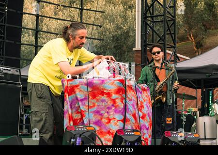 Roma, Italia. 23 giugno 2024. Il DJ e produttore inglese James Holden si esibisce dal vivo all'Auditorium Parco della musica di Roma, il 23 giugno 2024. (Foto di Maria Laura Arturi/NurPhoto) credito: NurPhoto SRL/Alamy Live News Foto Stock