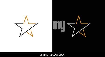 Design esclusivo e moderno con logo e STAR Illustrazione Vettoriale