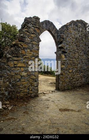 Ammira le rovine di Monterosso, cinque Terre, Italia. Foto Stock