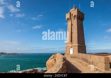 Geografia / viaggi, Francia, Bretagna, Phare de Ploumanach, Cote de Granit Rose, ULTERIORI DIRITTI-CLEARANCE-INFO-NON-DISPONIBILI Foto Stock