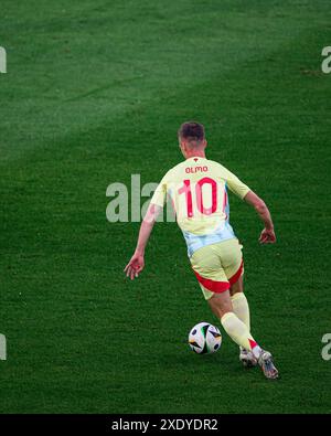 DUESSELDORF, GERMANIA - 25 GIUGNO 2024: Partita di calcio di EURO 2024 Albania contro Spagna alla Duesseldorf Arena Foto Stock