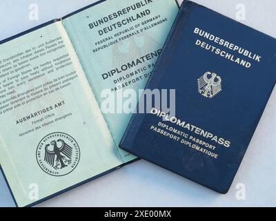 Passaporto diplomatico della Repubblica federale di Germania Foto Stock