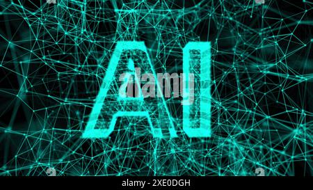 Testo digitale AI Foto Stock
