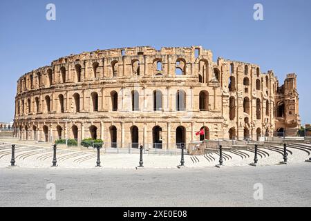 Uno degli anfiteatri meglio conservati, EL JEM, Tunisia Foto Stock