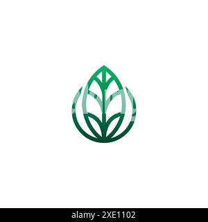 Vector con logo organico LEAF. Illustrazione del vettore naturalistico Illustrazione Vettoriale