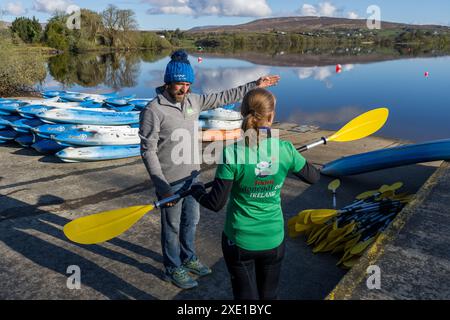 Unica sfida di divertimento multi-sport femminile, che ha avuto luogo al Gartan Outdoor Education & Training Centre , Churchill, Letterkenny, Co.. Donegal, Irlanda. Foto Stock