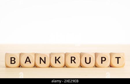 Parola fallita su blocchi di legno. Copia spazio Foto Stock
