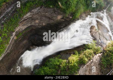 Taughannock superiore scende, Taughannock cade parco dello Stato di New York Foto Stock